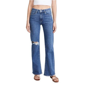 PAIGE Leenah Jeans High Rise Wide Leg Jeans Size:29 Destructed Knee Women